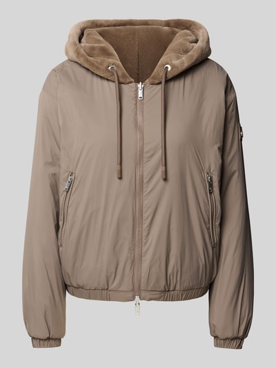 Produktfoto, kurtka 'Jacke mit Zweiwege-Reißverschluss' od Moose Knuckles, beż, luźny krój, podszewka plusz, zamek błyskawiczny dwustronny, kieszenie zapinane na zamek błyskawiczny, kaptur z tunelem, długość tyłu w rozmiarze S: 57 cm, szerokość w rozmiarze S: 60 cm, długość rękawów w rozmiarze S: 58 cm