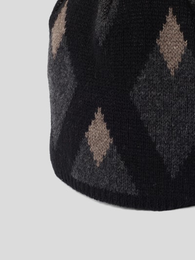 Roberto Collina Beanie mit Allover-Muster Dunkelgrau 3