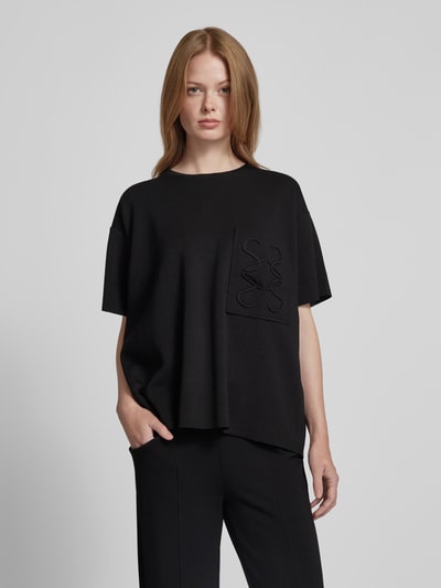 Smith and Soul Oversized T-shirt met logodetails, model 'Scuba' Zwart - 4