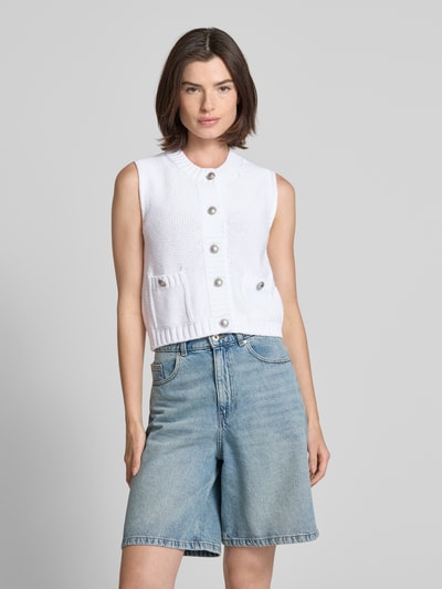 monari Strickweste mit seitlichen Taschen Offwhite 4