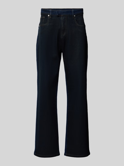 Produktfoto, Bootcut Fit Jeans aus Baumwoll-Mix von Don´t Waste Culture, ciemnogranatowy kolor, prosty fason, 5-kieszeniowy, kontrastowe szwy, bawełna z domieszką elastanu, szerokość w rozmiarze M: 40 cm, długość nogawki wewnętrznej w rozmiarze M: 79 cm