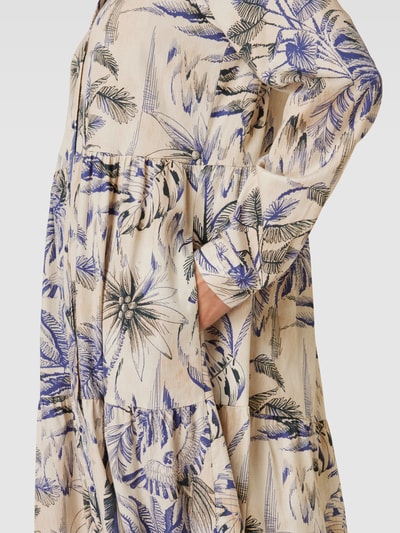 Emily Van den Bergh Maxikleid mit Allover-Motiv-Print Marine 3