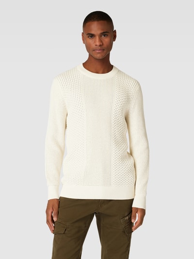 Esprit Collection Sweter z dzianiny z prążkowanymi wykończeniami Złamany biały 4