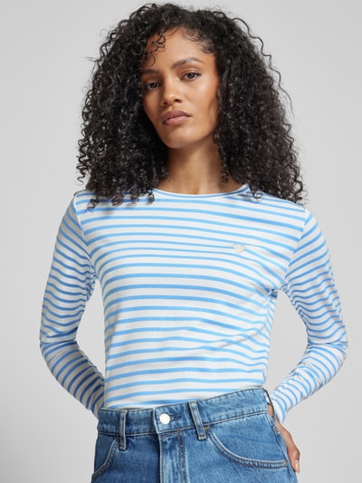 Kaffe Shirt met lange mouwen en streepmotief, model 'Liddy' Blauw - 3