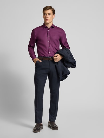 SEIDENSTICKER REGULAR FIT Koszula biznesowa o kroju regular fit z kołnierzykiem typu kent i kieszenią na piersi Czerwony 1