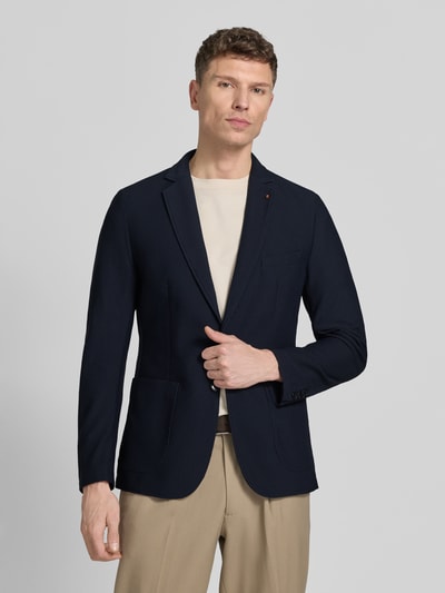 Zuitable slim fit 2-knoops-colbert met structuurpatroon model 'Bob' Marineblauw - 4