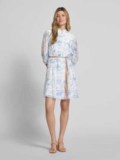 Christian Berg Woman Selection Knielanges Kleid aus Viskose-Mix mit Bindegürtel Ecru 1