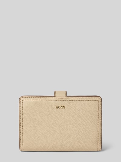 BOSS Portemonnee van echt rundleer model 'LENAH MEDIUM WALLET' Beige - 1