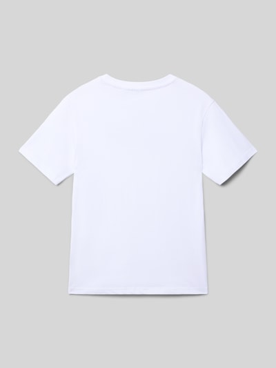 KARL KANI T-shirt z nadrukiem z logo i okrągłym dekoltem Biały 3