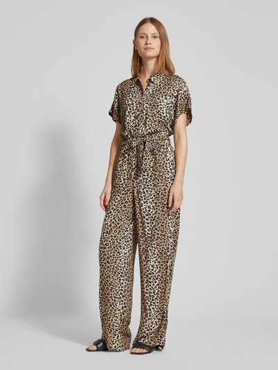 Vila Jumpsuit met overhemdkraag, model 'Violine' Lichtbruin - 1