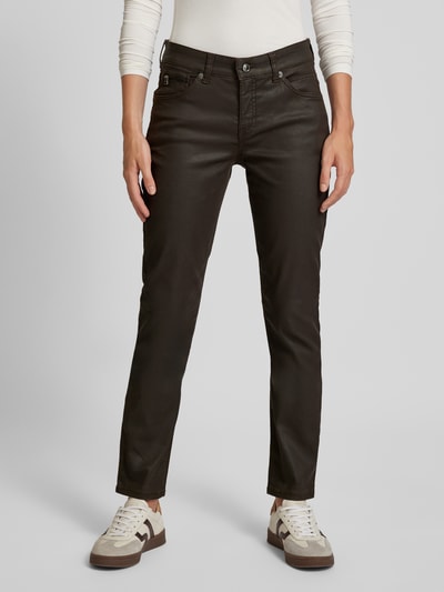 MAC Slim fit jeans met achterzakken Donkerbruin - 4