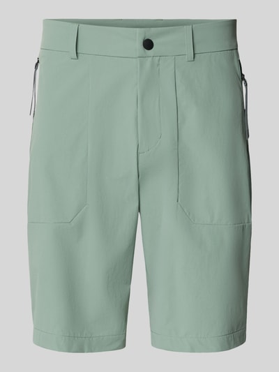 Produktfoto, Shorts mit Reißverschlusstaschen Modell 'VIDAL2' von FIRE + ICE, Herren Shorts aus Material-Mix mit Stretch-Anteil in Regular-Fit, Farbe mintgrün, strukturierte glatte Textur, Bundweite 47 cm, Innenbeinlänge 24 cm bei Größe 50.