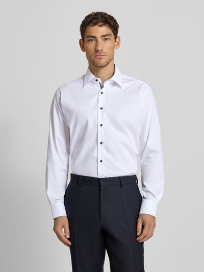 ETERNA Regular fit zakelijk overhemd van katoen met kentkraag Wit - 4