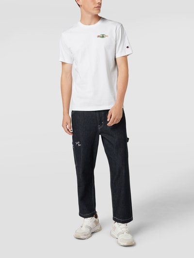 CHAMPION T-Shirt mit Label-Stitchings Weiß 1