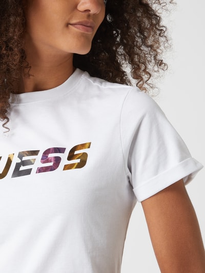 Guess Activewear T-shirt z nadrukiem z logo model ‘Chryssa’ Biały 3