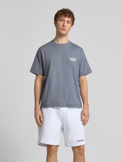 JACK & JONES t-shirt met statementprint model 'NORREBRO' Rookblauw - 4