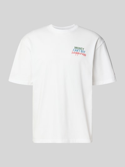 Produktfoto, T-Shirt mit Statement-Print und Rundhalsausschnitt von MC2 Saint Barth in Weiß, Reine Baumwolle, Regular-Fit, Rückenlänge 71 cm, Größe M