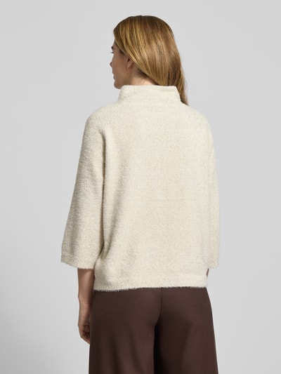 monari Sweter z dzianiny ze stójką Piaskowy 3