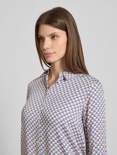 Milano Italy Regular fit overhemdblouse met platte kraag Bleu - 3