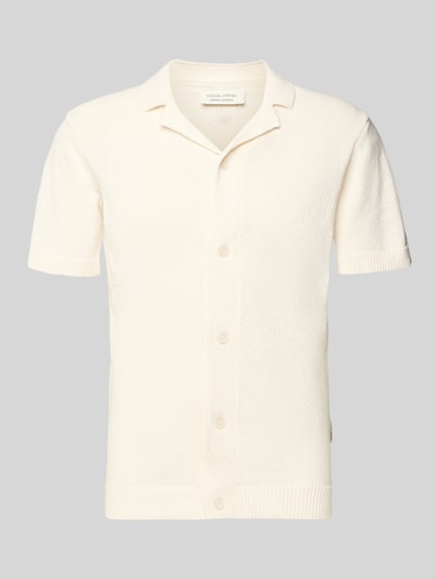Produktfoto, Regular Fit Freizeithemd mit Reverskragen Modell 'LINDHOLM' von Casual Friday aus Baumwoll-Mix in Creme, kurze Ärmel, Feinstruktur
