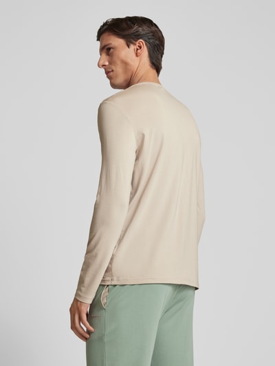 BOSS Longsleeve mit Label-Stitching Modell 'Mix&Match' Sand 5