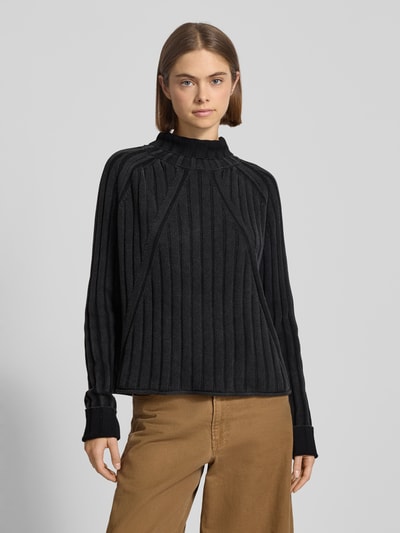 G-Star Raw Sweter z dzianiny ze stójką Czarny 4