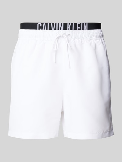 Calvin Klein Underwear Badehose mit Label-Print Weiss 1