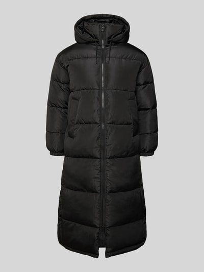 VERO MODA Regular fit gewatteerde lange jas met afneembare capuchon, model 'KLEA' Zwart - 2