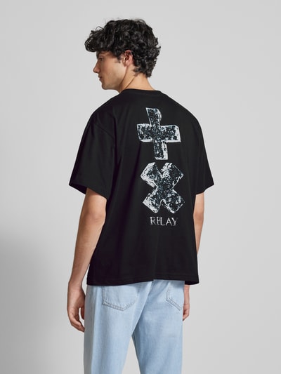 Replay T-shirt met labelprint, model 'Martin Garrix' Zwart - 5