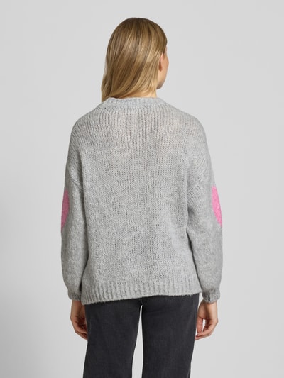 ZABAIONE Sweter z dzianiny z okrągłym dekoltem model ‘Bo44nita’ Średnioszary 5