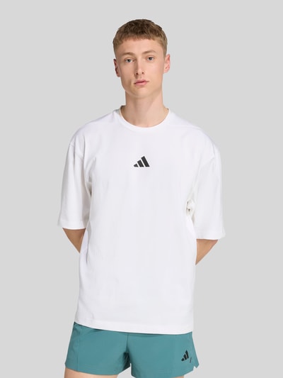 adidas Training Oversize Sport-T-Shirt mit Logo-Print Weiss 3