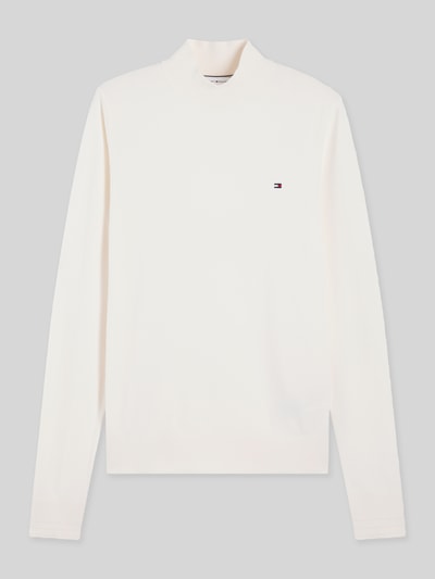Tommy Hilfiger Slim Fit Langarmshirt mit Mock Neck Offwhite 2