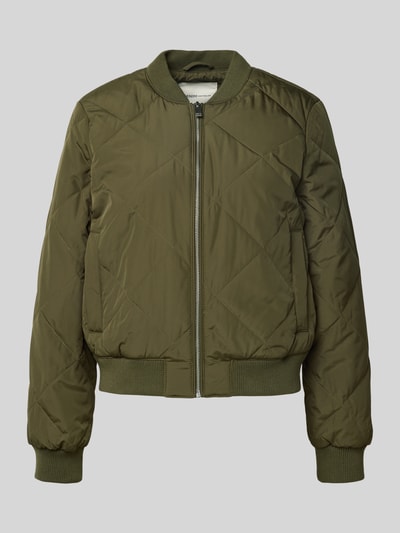 Tom Tailor Denim Regular fit collegejack met doorgestikte naden Olijfgroen - 2