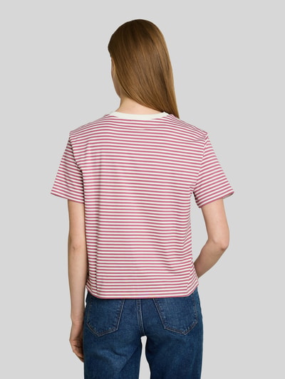 Tom Tailor Denim Boxy fit T-shirt van puur katoen Mauve gemêleerd - 5