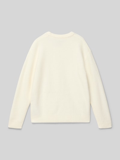 Calvin Klein Jeans Regular fit pullover met alpaca, model 'Fluffy' Zand - 3