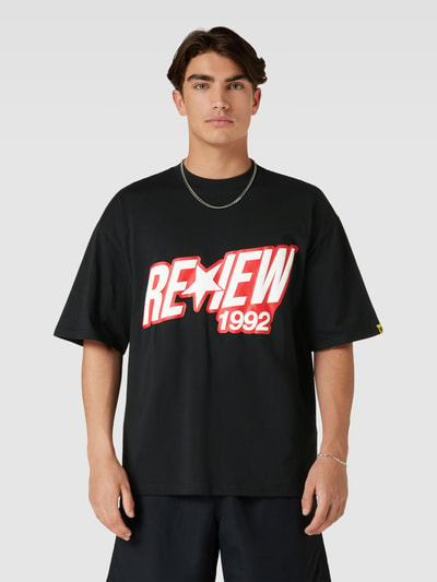 REVIEW Oversized T-shirt mit Logo Print Black 4