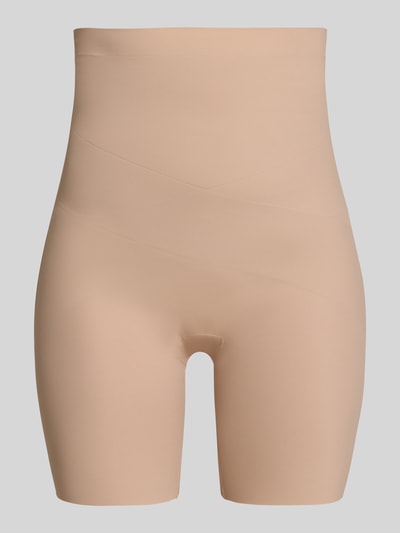 Produktfoto, Slim Fit Bermuda im High-Waist-Design von MAGIC Bodyfashion aus Elastischer-Material-Mix mit Strukturmuster in Beige.