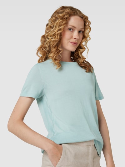 Marc Cain T-shirt z żywej wełny model ‘COLLECTIONS A’ Petrol 3