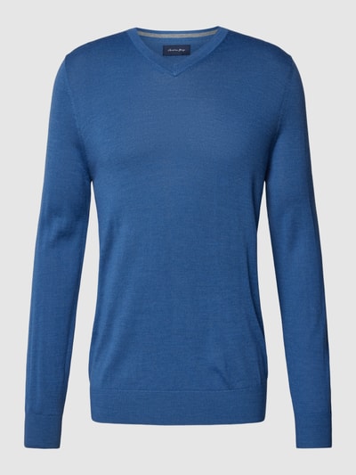 Christian Berg Men Strickpullover Jeansblau Melange 2