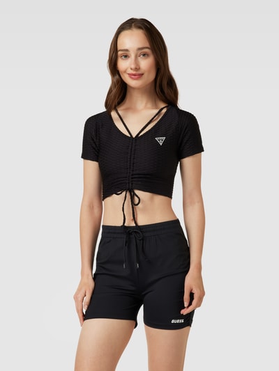 Guess Activewear Crop Top mit Label-Detail Modell 'DELMA' Black 4