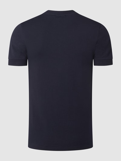 Drykorn T-shirt met geribde ronde hals, model 'ANTON' Marineblauw - 3