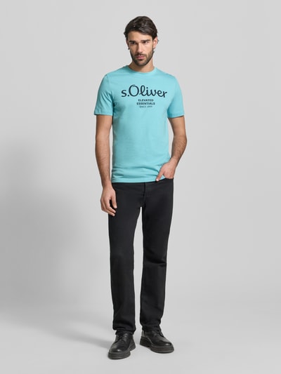 s.Oliver RED LABEL Regular Fit T-Shirt aus reiner Baumwolle Tuerkis 1