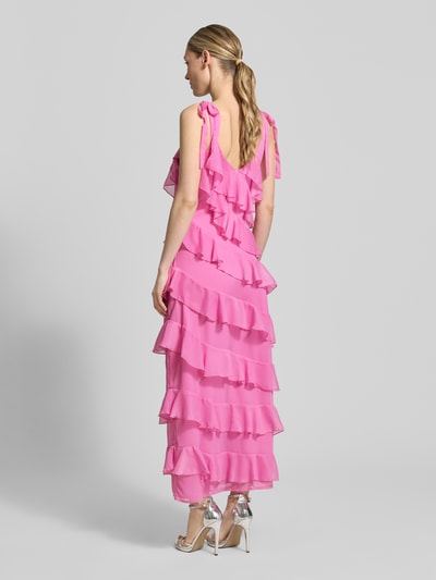 VILA Midikleid mit Volants Modell 'LUNA' Pink 5