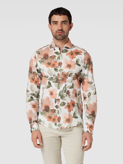 JOOP! Collection Slim fit vrijetijdsoverhemd met all-over print Olijfgroen - 4