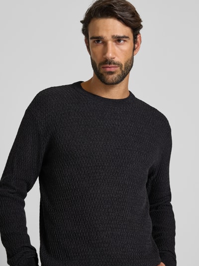Jack & Jones Premium Strickpullover mit Rundhalsausschnitt Modell 'REAGAN' Anthrazit 3
