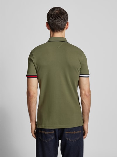 Tommy Hilfiger Slim fit poloshirt van een mix van katoen en elastaan Olijfgroen - 5