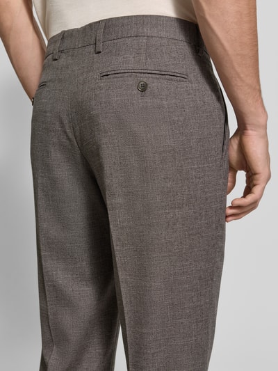 Christian Berg Men Slim Fit Anzughose mit Bügelfalten Dunkelbraun 3