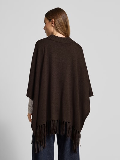 Herzensangelegenheit Poncho aus Baumwoll-Kaschmir-Mix Dunkelbraun 5