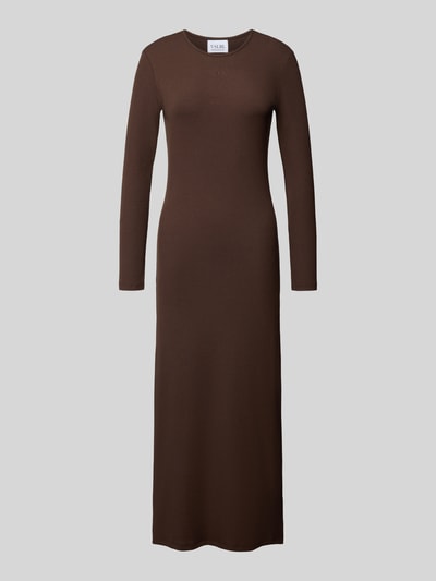 VILLA SOPHIE Maxikleid mit Label-Stitching Modell 'MALI' Dunkelbraun 2