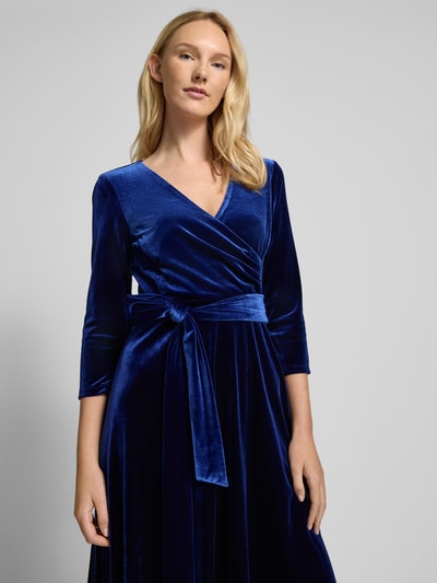 Lauren Ralph Lauren Knielanges Kleid mit 3/4-Arm Modell 'CARLYNA' Blau 3